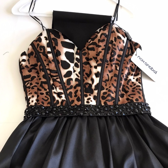 NWT NOX ANABEL Corset Boned Leopard Print Formal Gown Prom Pageant dress, S - Picture 11 of 11